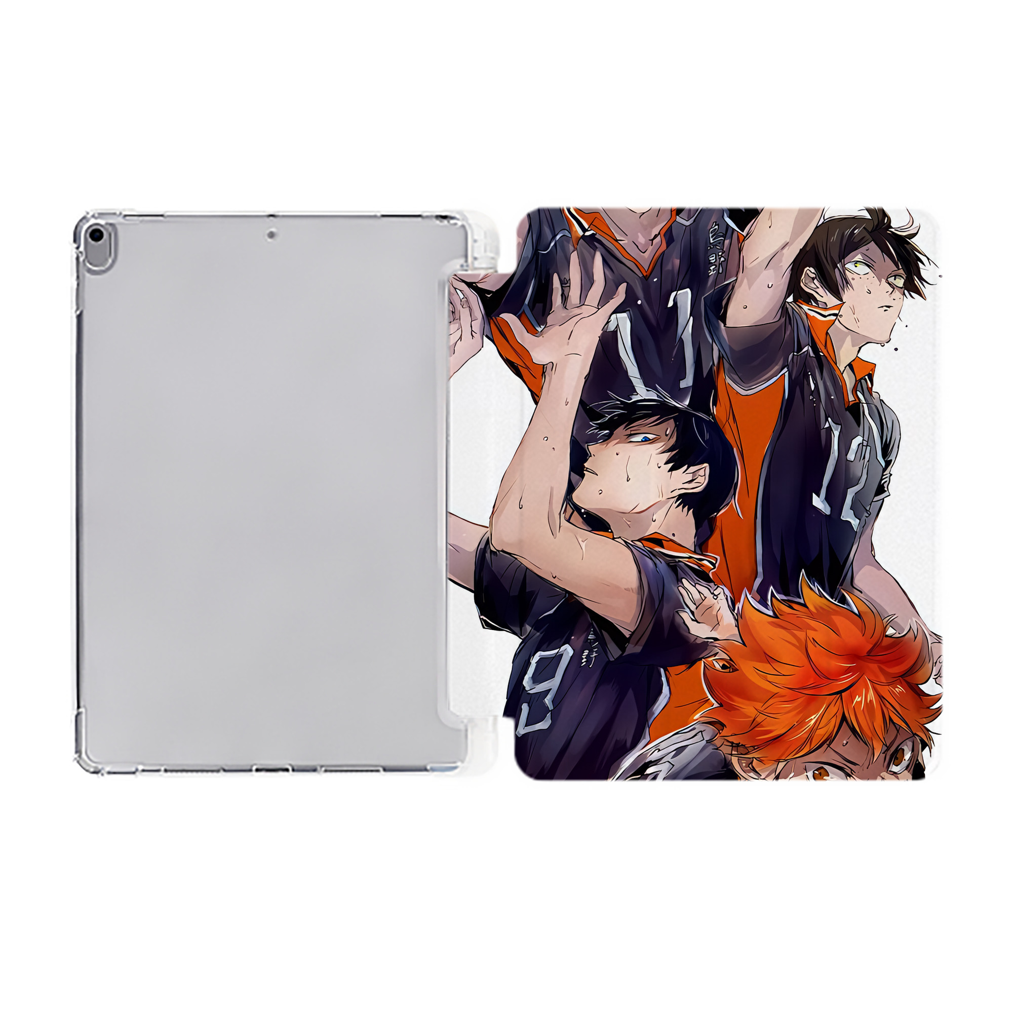 （画像用） ハイキュー!! Haikyu!! IPad ケース ペン収納付き 三つ折りスタンド PUレザー×シリコン 対応機種9.5/10.5/10.9インチ